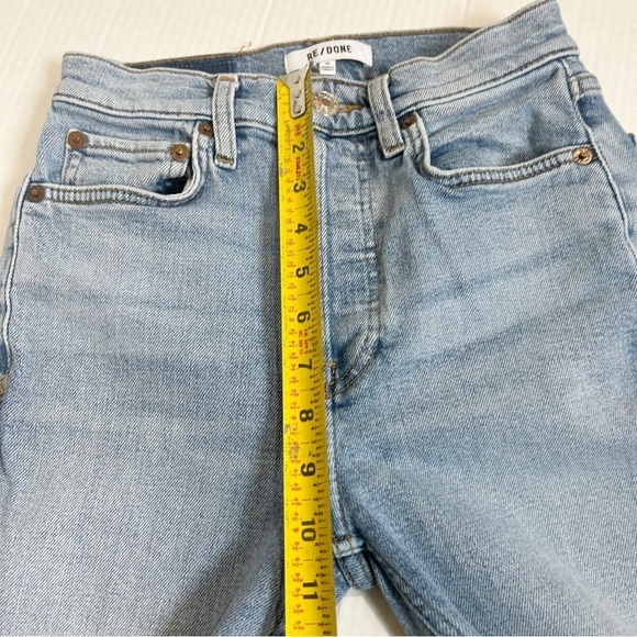 Re/Done 70s Stove Pipe Jeans Size 24 High Rise Mid 90s Color Button Fly Raw Hem - Picture 15 of 16